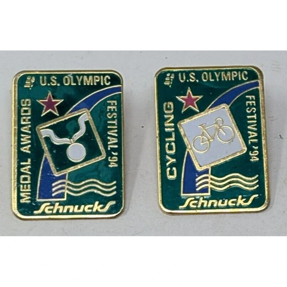 US Olympic Festival 94 Schnucks Enamel Pin Lot  1994 Cycling‎ Awards VTG